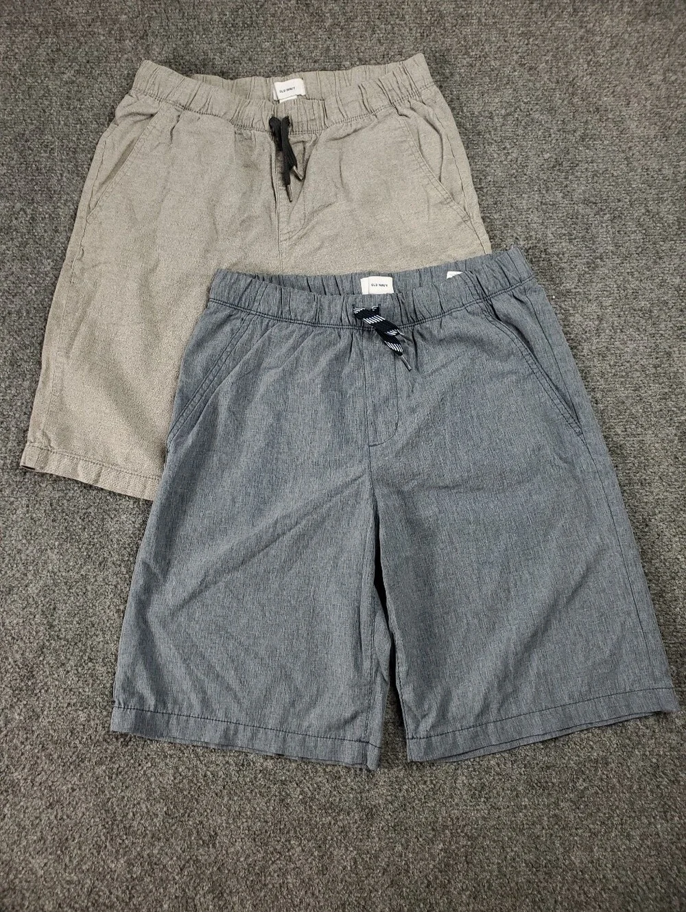 Old Navy Youth Boys 2XL Jogger Shorts Lot Of 2 Gray Drawstring Elastic Waist
